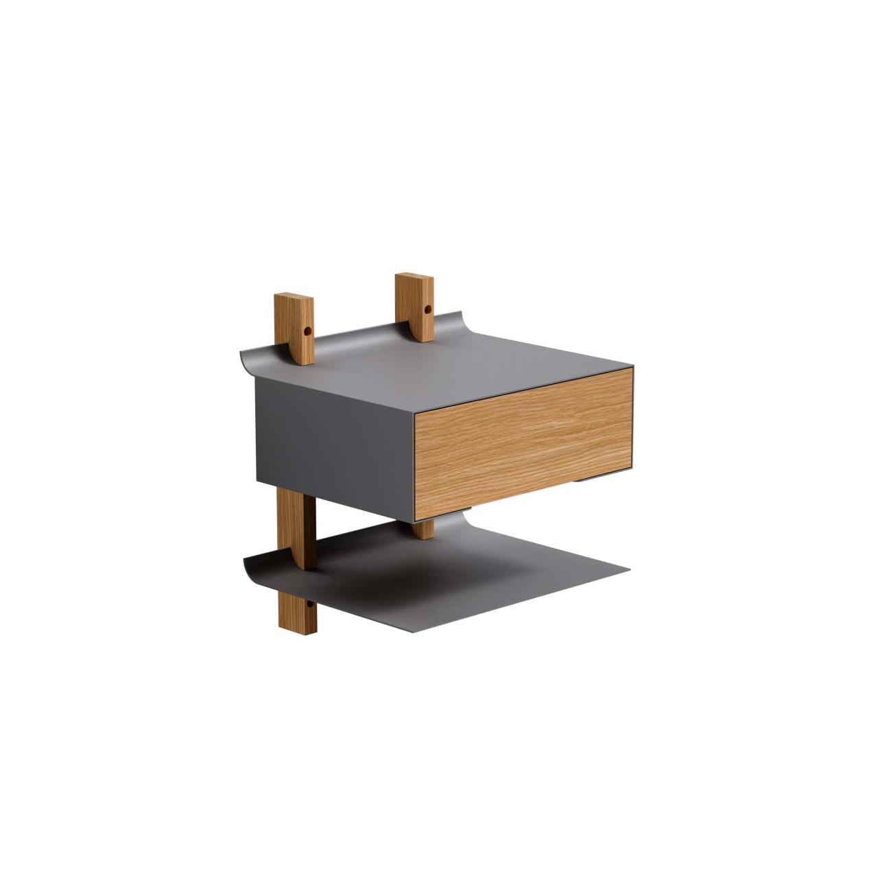 Smile Sengebordshylde - Oak/Grey