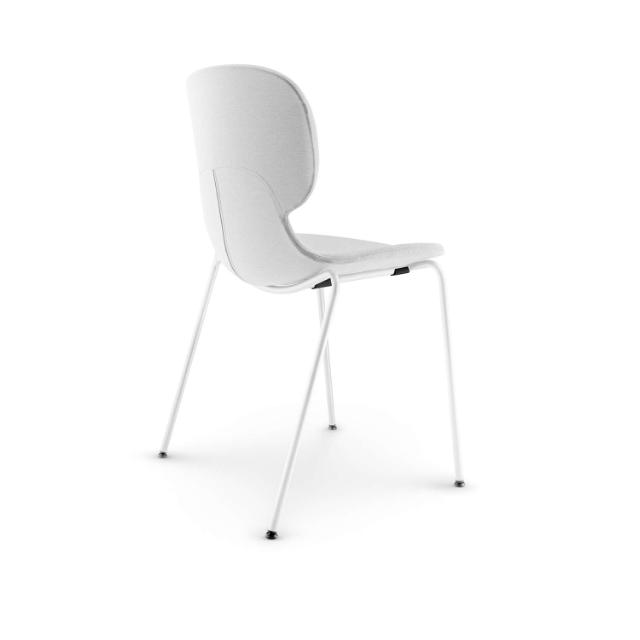 COMBO shell chair, m. fuld polstring, grey