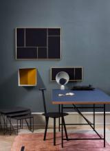 BLOOPER table lamp Ash Grey med Navy Blue disc