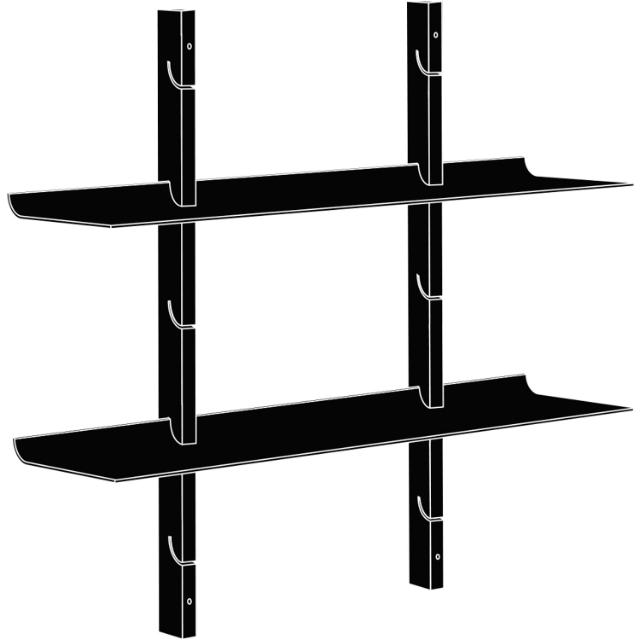 Smile hyldesæt - 80x20 cm - Black - 2 stk.