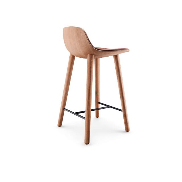 Yuuga barstol - Olieret eg m. cognac læder - 65 cm