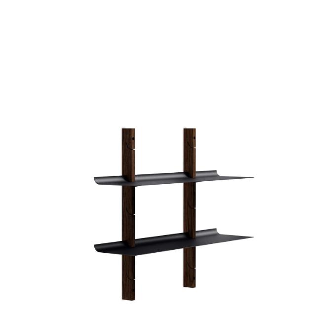 Smile reolsæt - 67,5 cm - Smoked Oak/Black