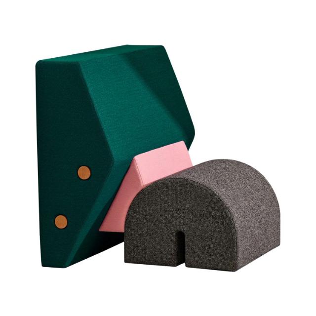 KEYSTONE lounge chair - Green/Pink/Grey